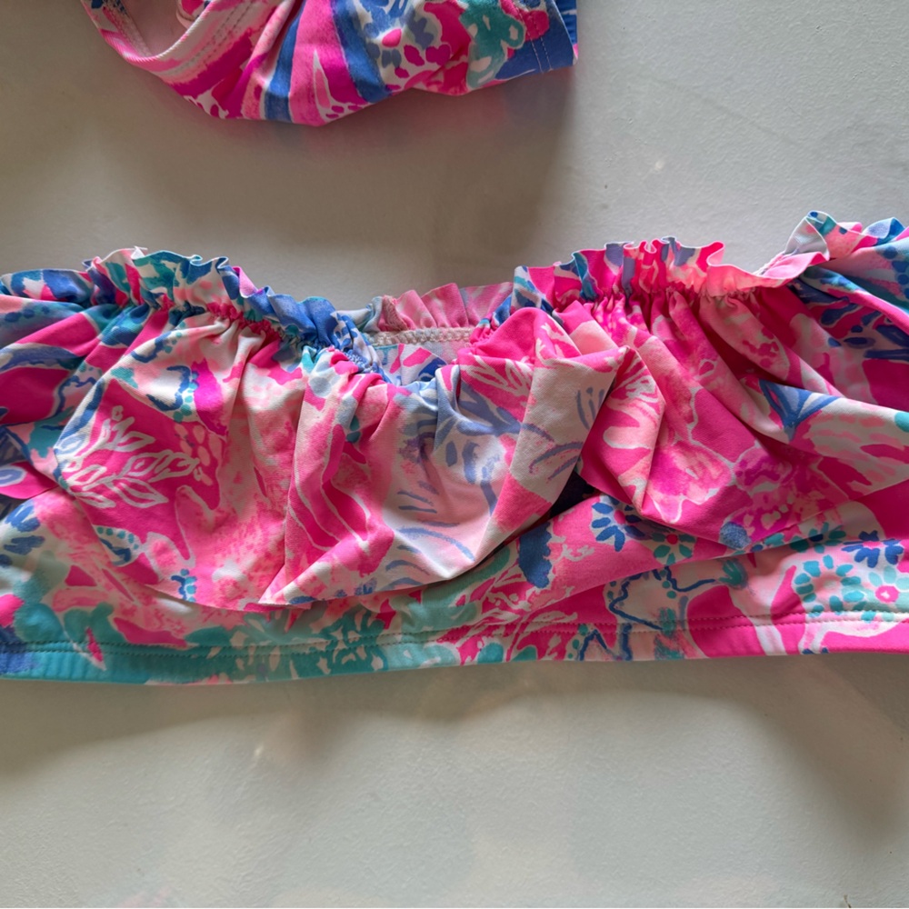Lilly Pulitzer Pink and Blue women's Bikini set 2 tops 1 bottom - Picture 6 of 7